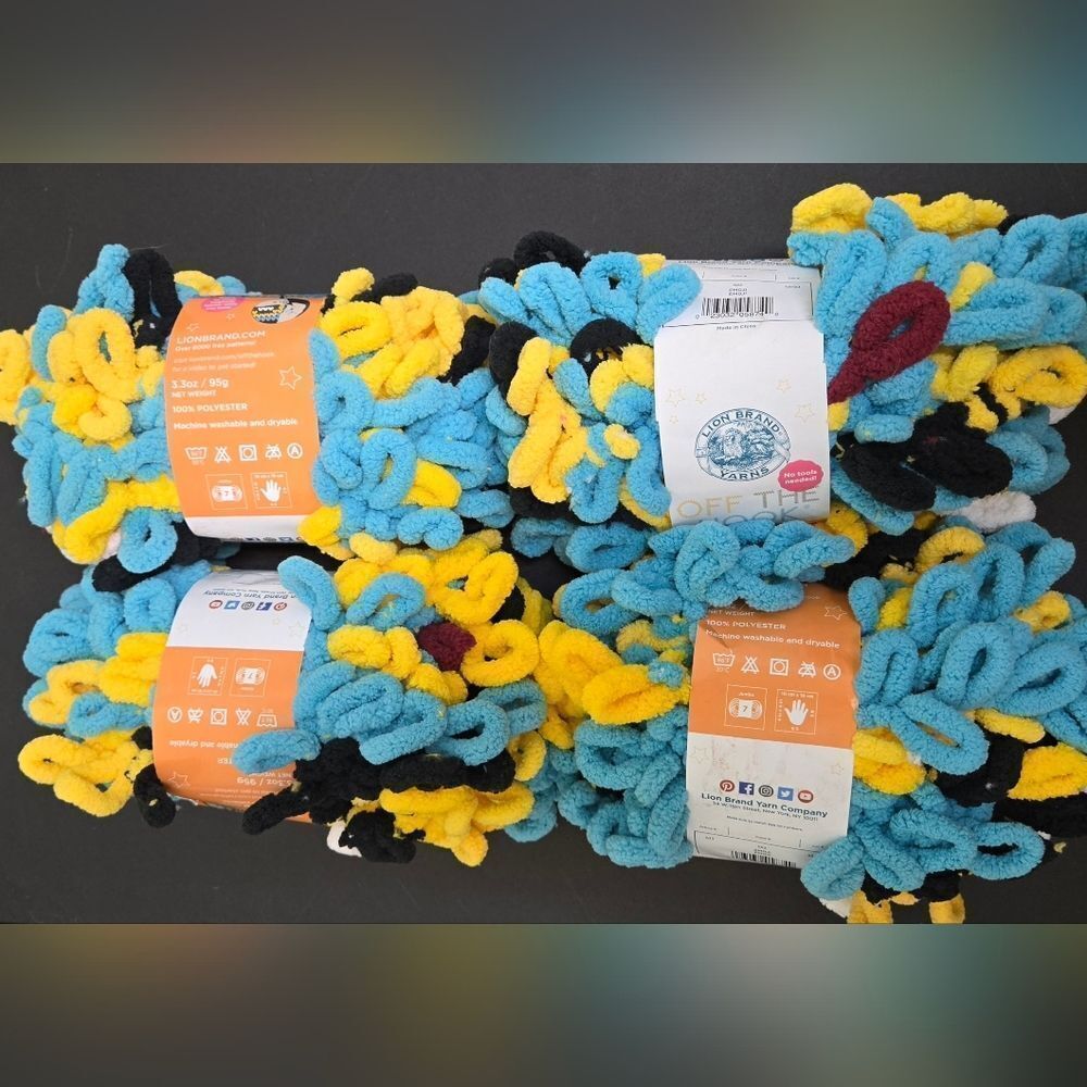 LION BRAND YARNS OFF THE HOOK EMOJI 4 SKEINS 3.5 OZ